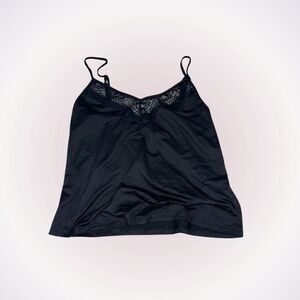 In Bloom black v-neck lace trim pajama top | Sz S
